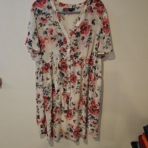 Torrid Pink Floral Button-Down Blouse